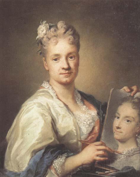 Rosalba carriera Self-portrait with a Portrait of Her Sister Spain oil painting art